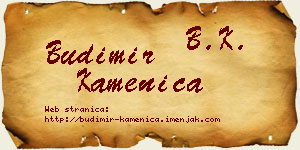Budimir Kamenica vizit kartica